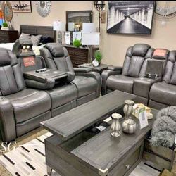Power/Electric Reclining Sofa, Loveseat Living Room Furniture ⭐⭐No Needed Credit Check 💛 $39 Down Payment with Financing