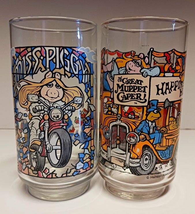 Vintage Vntg 1981 McDonald's Miss Ms. Piggy The Great Muppet Caper Collectible Movie Drinking Glass Cup