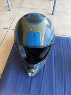 Full Face Motocross Helmet Blue Gray