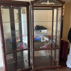 2 Glass Curio Cabinets 