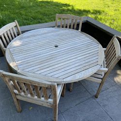 5 Piece Teak Outdoor Dining Set