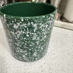 Like New THE CONRAN SHOP Green SPLATTER PLANT POT 