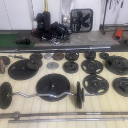 Complete Weight Set (Bench Press, Dumbbells, Plates, Bars)