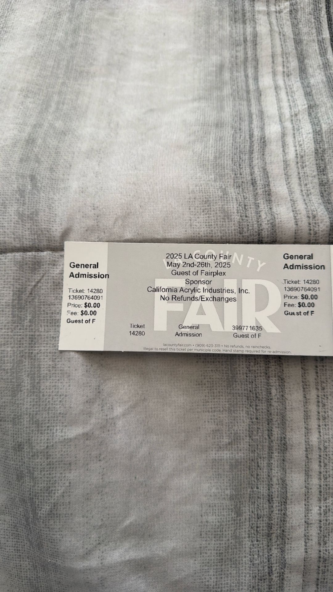 3 LA County Fairplex Tickets