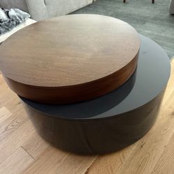 WEST ELM Stacked Disk Storage Coffee Table