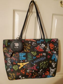 Karl Lagerfeld handbag purse with a matching little change purse