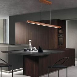 Pendant Light Modern LED 39" Wood Linear