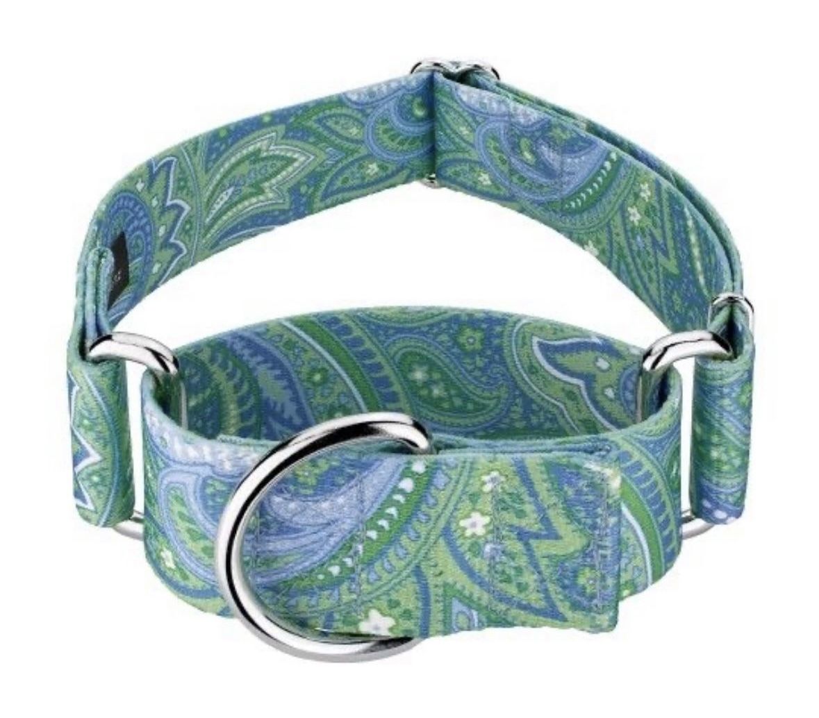 Paisley Martingale Dog Collar. 2" wide for large dogs. $15.