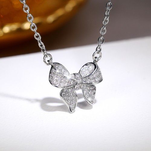 "925 Sterling Silver Plated CZ Filled Fashion Necklace for Women, P1083
 