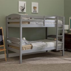 New Solid Wood Grey Transitional Bunk Beds