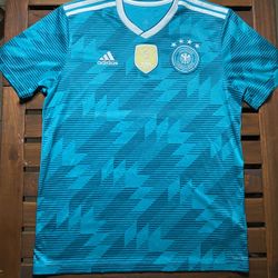 Adidas Germany 2018 Away Green 3rd kit with 2014 World Cup Champions Patch soccer jersey