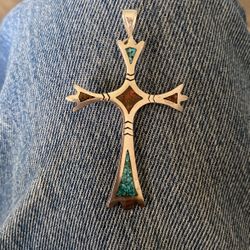 Silver Turquoise Cross