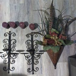Wall Candle Holders And Wall Plant 