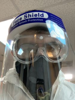 Goggles faceshield coveralls pack