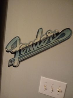 FENDER GUITAR METAL SIGN ORIGINAL NOT A REPRODUCTION 1970s