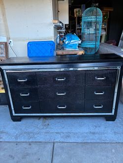 Dresser, mirror and night stand
