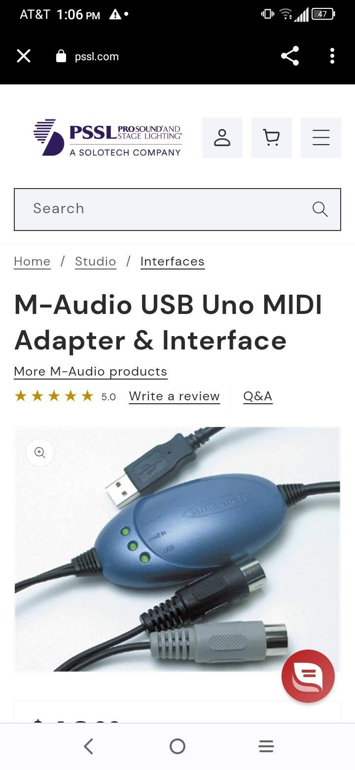 M Audio USB Uno Midi Adapter And Interface for Sale in San Diego, CA