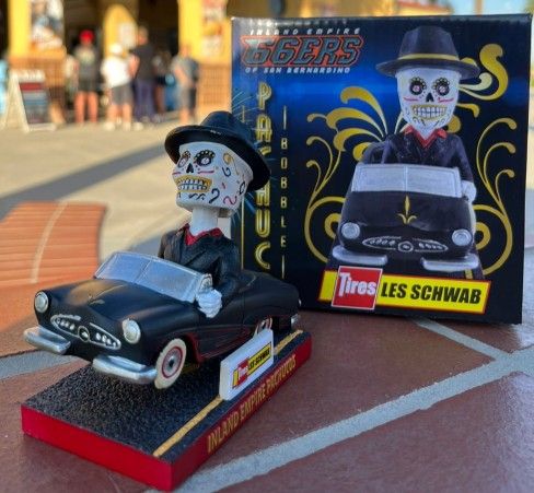 Inland Empire 66ers Pachuco Sugarskull Dia De Los Muertos Bobblehead