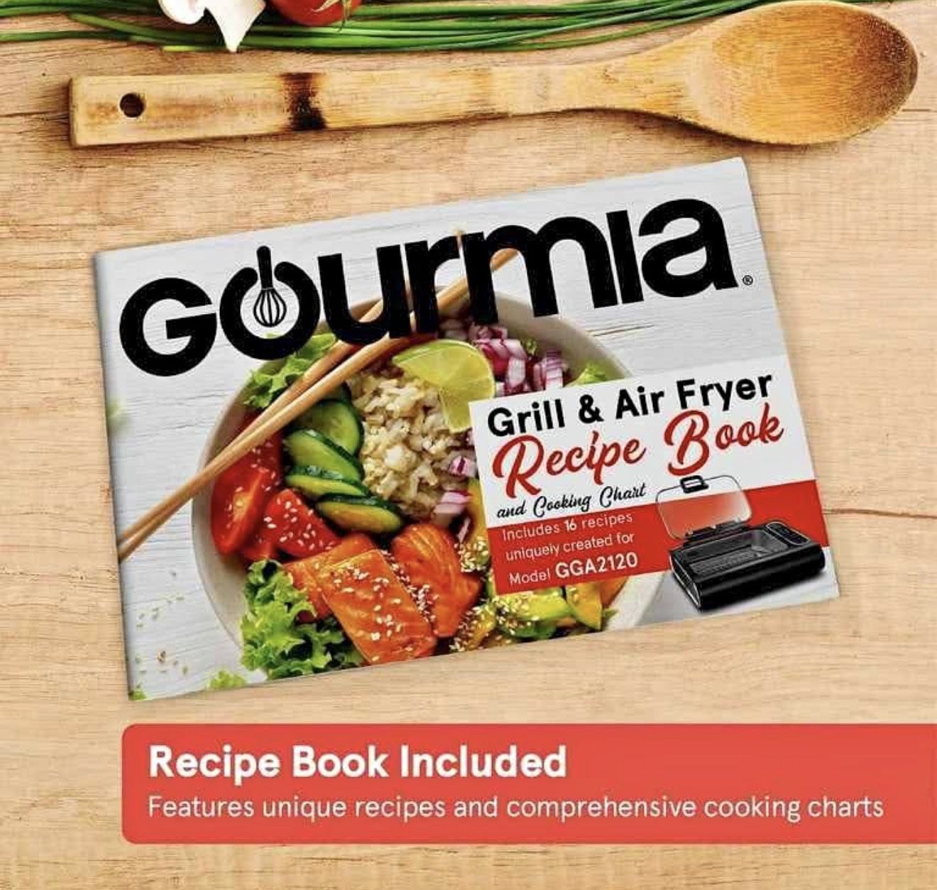 Gourmia FoodStation Smokeless Indoor Grill and Air Fryer New with Smoke Extraction Technology