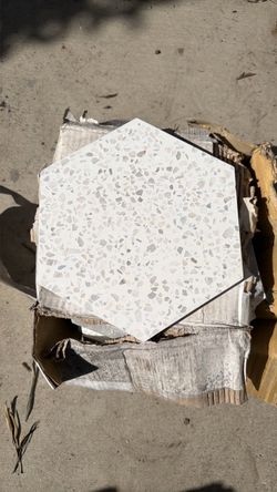Terrazo hexagon white cement tile