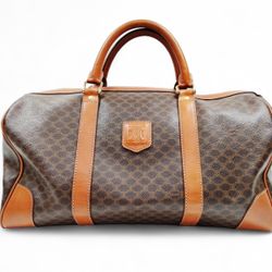CELINE Hand Bag  Brown PVC 