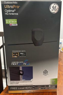 GE UltraPro Optima Outdoor HD Antenna, 40 Mile Range, 4K/8K Ultra HD, NEXTGEN TV
