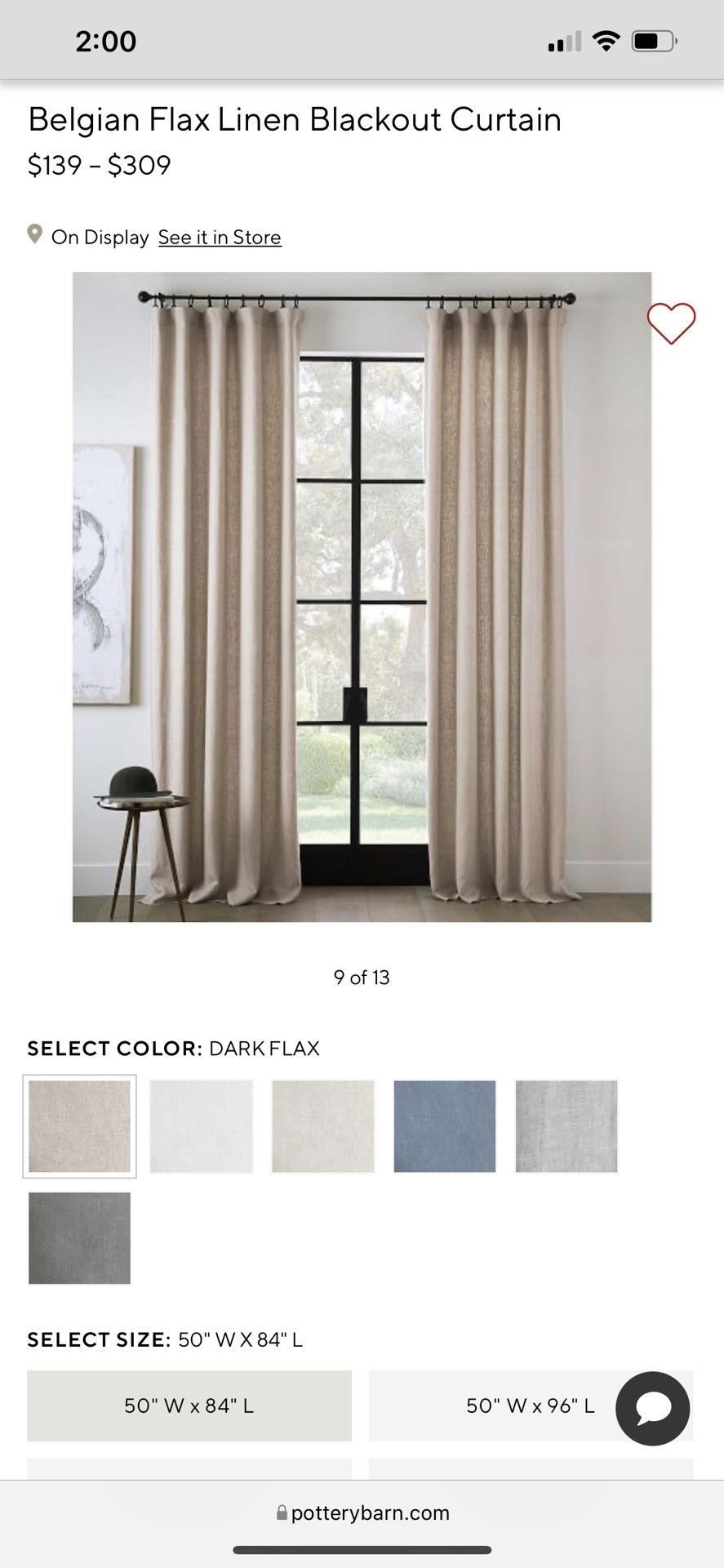 Pottery Barn Belgian Flax Linen Blackout Curtains