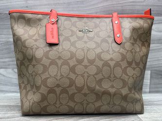Coach City Tote Bag F58292 Khaki Bright Orange (A1D031906)