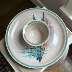 Handcrafted Ceramic Abstract Serving Tray ( firm on price ) 