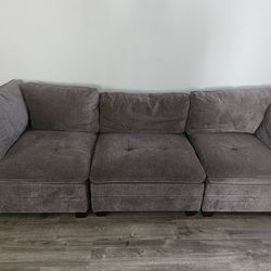 108" Dark Gray 4-Piece Sectional + Matching Ottoman 