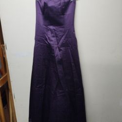 Purple Straplesss Ball Gown,