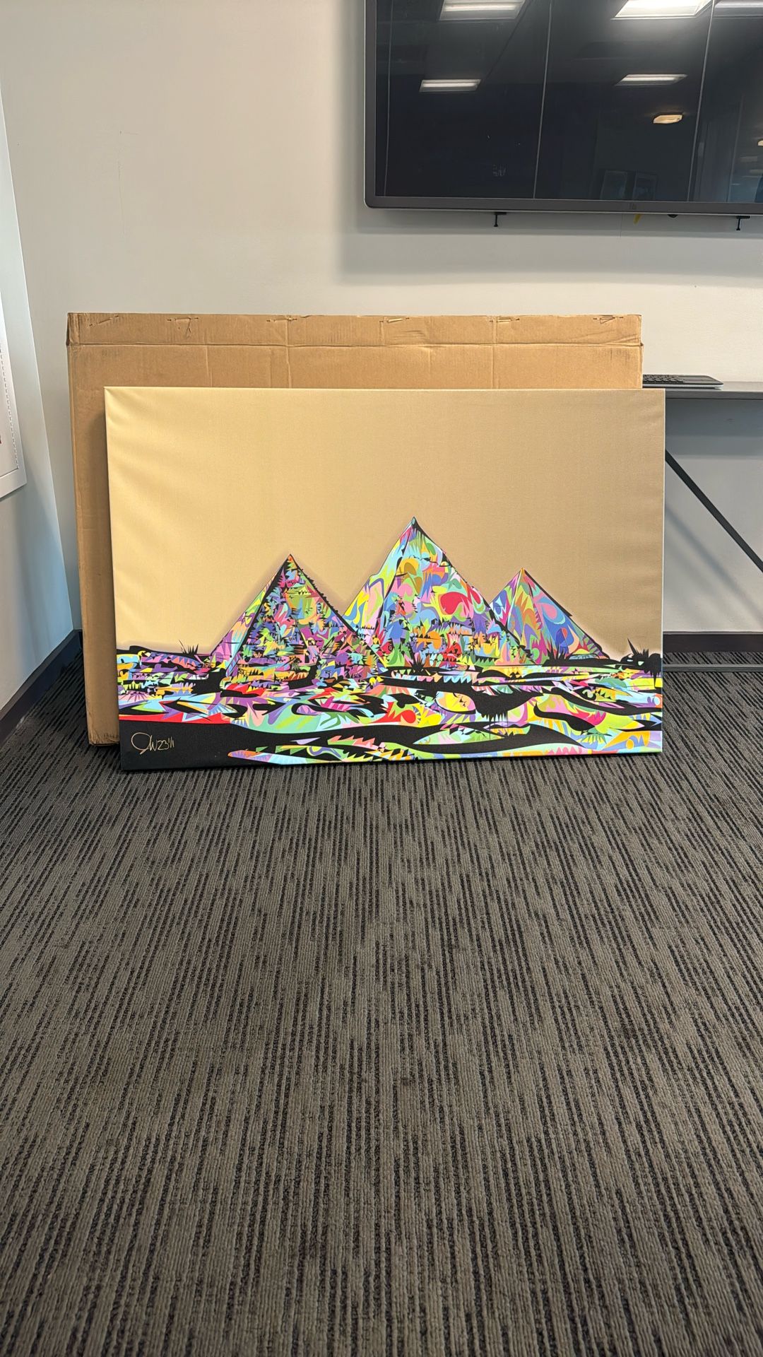 icanvas Vibrant Abstract Style Pyramids