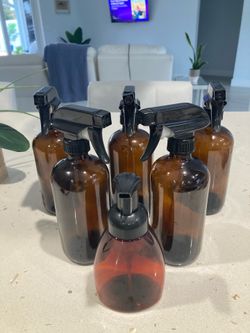 16 oz Glass Amber Reusable Bottles