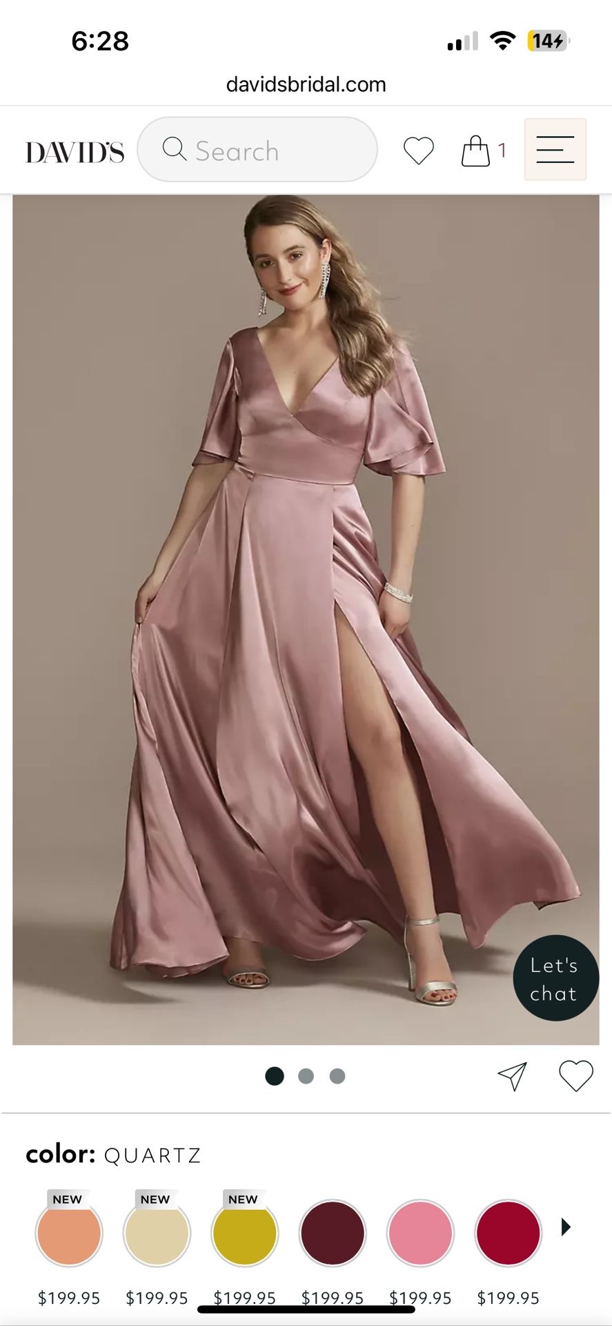 Pink Quartz Davids Bridal Bridesmaid Dress Size 16 New with tags