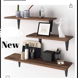 3 Tier Wood Floating Shelves 