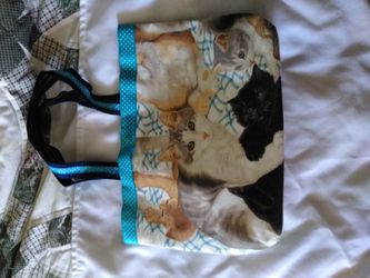Handmade purse kitty cat pattern