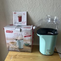 Dash 16 Cup Electric Popcorn Maker - Aqua: 1400W Popcorn Popper, 8 Kernel Capacity, Easy Clean, Metal & Plastic