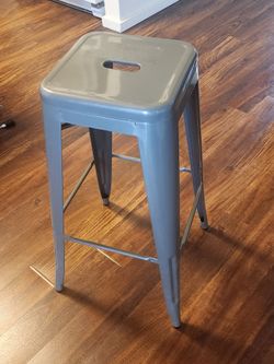 Gray Metal Bar Stool