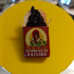 Vintage Hand Painted Sunmaid Raisins Pin California Seedless 