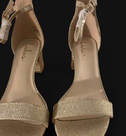 Lulu’s Harper Gold Glitter Heels