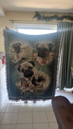 Bradford exchange pug blanket