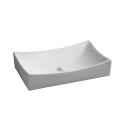 25 in. Rectangle Ceramic Vessel Bathroom Sink in White for Vanity