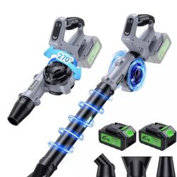 Comchoi Cordless Leaf Blower with 2  Batteries and Charger 3 Speed Extensions