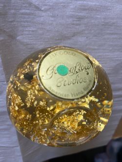24Kt Solid Gold Golden Flow Studios Hand Blown