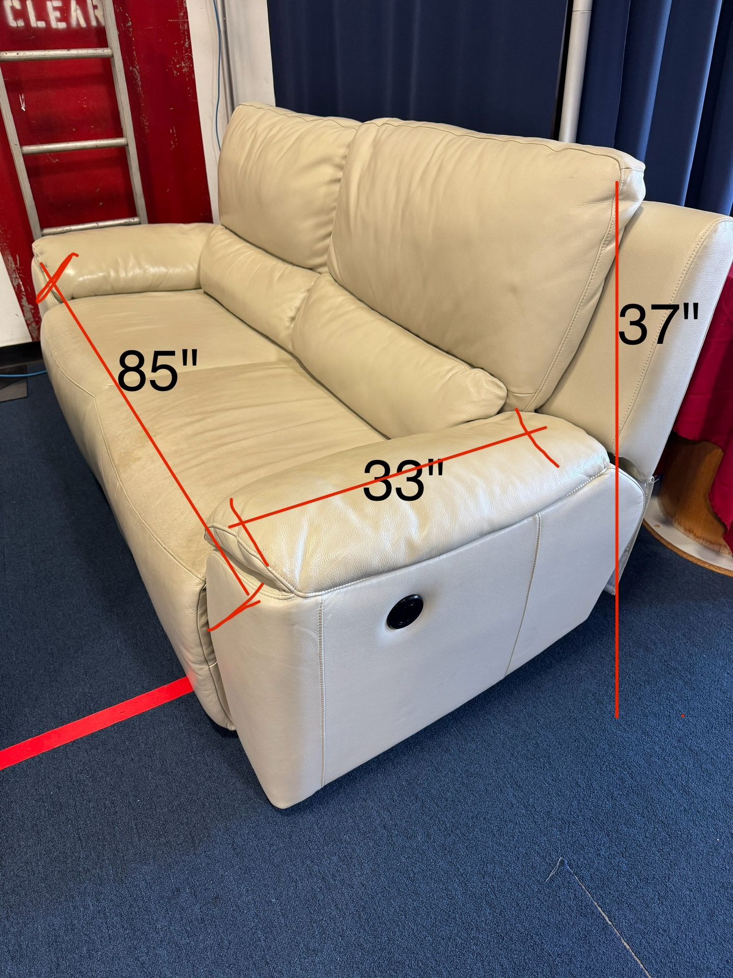 Leather Loveseat Two Seats Sofa