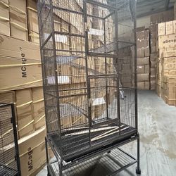 Extra Large 4-tiers Metal Chew Proof Small Animal Critters Cage With Detachable Rolling Stand