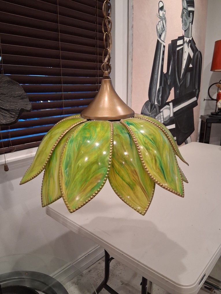 Beautiful Vintage 1960s Lotis Swag Hanging Lamp