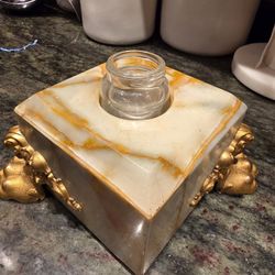 Antique Victorian Marble Inkwell