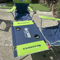 Foldable Seahawks Camping Chairs And Table