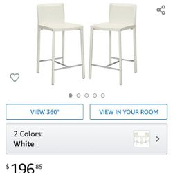 2 white stools